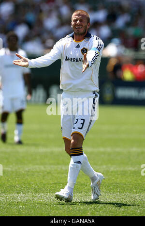 Fußball - Major League Fußball - LA Galaxy / Toronto FC - Home Depot Center. David Beckham VON LA Galaxy zeigt seine Frustration während des Fußballspiels der Major League im Home Depot Center in Carson, Los Angeles, USA. Stockfoto