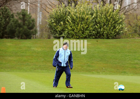 Kevin Keegan, Manager von Newcastle United, während einer Trainingseinheit bei Longbenton, Newcastle. Stockfoto