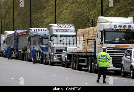 LKW-protest Stockfoto