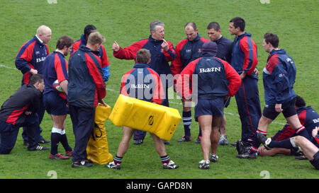 Rugby-Union - Powergen Cup Finale - Gloucester-Pressekonferenz Stockfoto