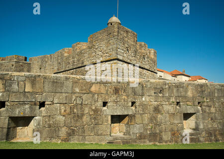 Das Castelo de Queijo an der Küste in der Innenstadt von Porto in Porugal in Europa. Stockfoto