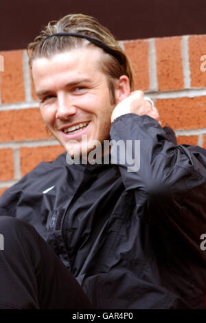 Fußball - FA Barclaycard Premiership - Manchester United / Liverpool. David Beckham, Manchester United Stockfoto