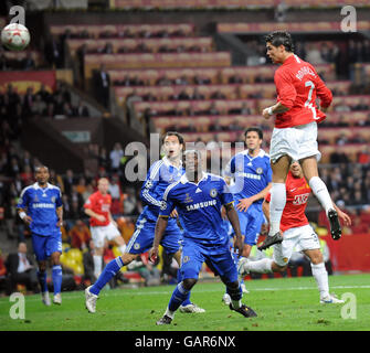 Fußball - UEFA Champions League - Finale - Manchester United gegen Chelsea - Luzhniki Stadium. Cristiano Ronaldo von Manchester United punktet beim UEFA Champions League-Finale im Luzhniki-Stadion in Moskau, Russland. Stockfoto