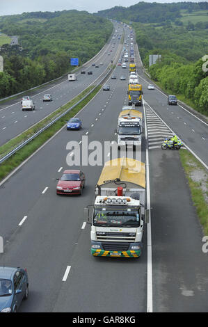 Lastwagenfahrer Kraftstoff protest Stockfoto