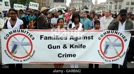 Anti-Messer Kriminalität Demo Stockfoto