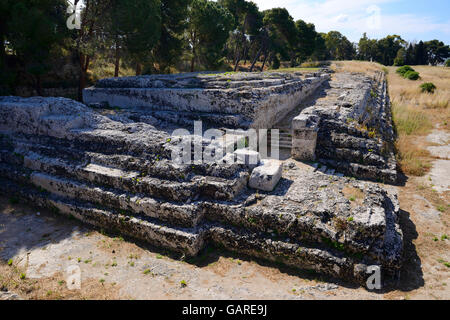 Altar von Hieron II in der archäologischen Zone Neapolis, Syrakus, Sizilien, Italien Stockfoto