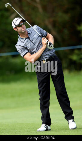 Bradley Dredge von Wales während der dritten Runde der Irish Open im Adare Manor Hotel & Golf Resort, Adare, Co Limerick, Irland. Stockfoto