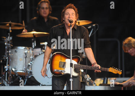 Bruce Springsteen konzertiert im Emirates Stadium im Nordosten Londons. Stockfoto