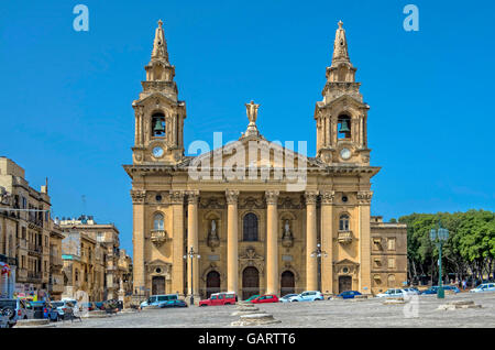 Malta Floriana: Kirche St. Publius oder San Publiju, eine der Attraktionen der wenig bekannten Vorort von der maltesischen Hauptstadt. Stockfoto