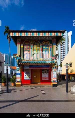 Vertikale Ansicht von Tan Teng Niah Architektur Haus in Little India, Singapur Stockfoto