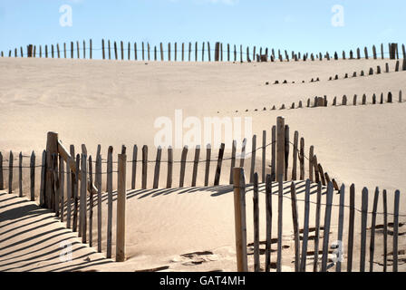 Sandfang, Fechten, Sandhaven Strand, South Shields, South Tyneside Stockfoto