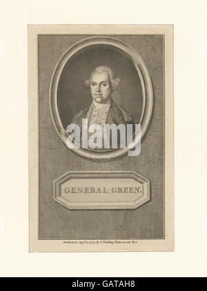 General Green bezieht sich auf eine prominente Persönlichkeit, die mit militärischer Strategie und Führung verbunden ist, möglicherweise im historischen Kontext von Hades-254179-478748. Dieser Titel deutet auf Militärgeschichte und strategische Entwicklungen während einer bedeutenden Periode hin. Stockfoto