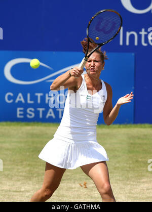 Die ukrainische Kateryna Bondarenko beim Finale der DFS Classic im Edgbaston Priory Club in Birmingham. Stockfoto