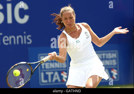 Die ukrainische Kateryna Bondarenko beim Finale der DFS Classic im Edgbaston Priory Club in Birmingham. Stockfoto