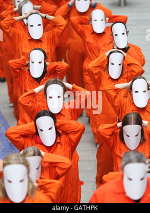 Amnestie internationale demonstration Stockfoto