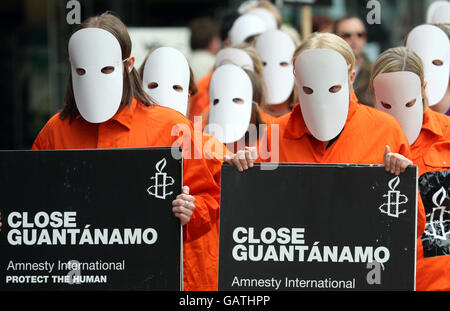 Amnestie internationale demonstration Stockfoto