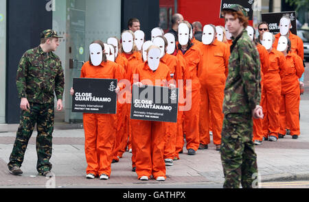 Amnestie internationale demonstration Stockfoto