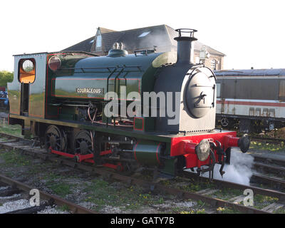 Courageous ein 0-6-0 Bagnall Dampflok Nummer 2680 auf der Lincolnshire Wolds Eisenbahn Ludborough Lincolnshire Ostern 2014 Stockfoto