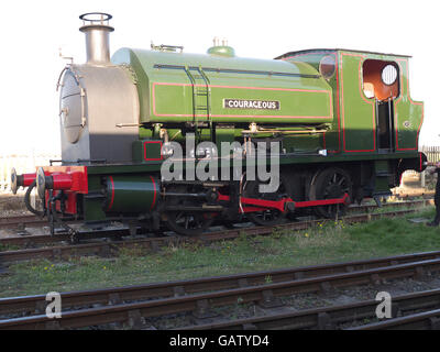 Courageous ein 0-6-0 Bagnall Dampf Lok Nr. 2680 auf der Lincolnshire Wolds Eisenbahn Ludborough Lincolnshire Ostern 2014 Stockfoto