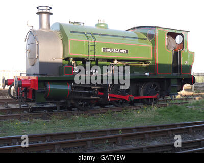 Courageous ein 0-6-0 Bagnall Dampf Lok Nr. 2680 auf der Lincolnshire Wolds Eisenbahn Ludborough Lincolnshire Ostern 2014 Stockfoto