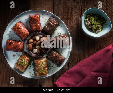 Verschiedene Arten von baklava Stockfoto