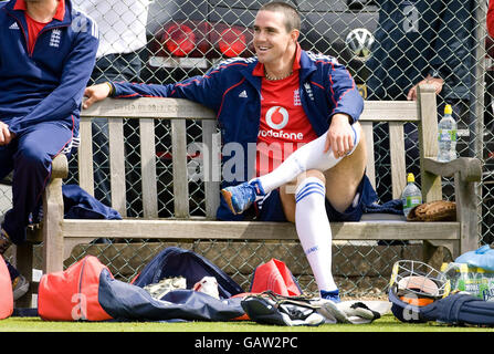 Englands Kevin Pietersen während der Nets-Session auf dem County Ground, Edgbaston.