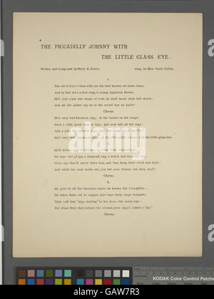 Der Titel bezieht sich auf eine Figur, möglicherweise fiktiv, namens Piccadilly Johnny, die sich durch ein „kleines Glasauge“ auszeichnet. Der Name der Figur, Algy, deutet auf eine verspielte oder unbeschwerte Natur hin. Stockfoto