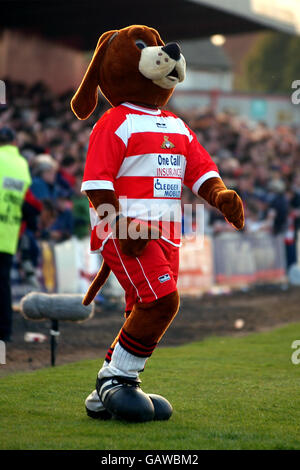 Fußball - Nationwide Conference - Doncaster Rovers gegen Yeovil Town. Maskottchen Doncaster Rovers, Donny Dog Stockfoto