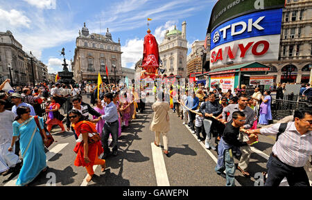 40. Rathayatra Festival - Piccadilly Circus, London Stockfoto