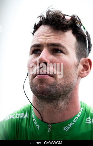 Limoges, Frankreich. 5. Juli 2016. Tour de France Etappe 4 von Saumur nach Limoges. Mark Cavendish in das grüne Trikot. Bildnachweis: Simon Gill/Alamy Live-Nachrichten Stockfoto