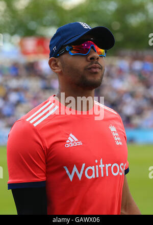 Die Ageas Schüssel, Southampton, UK. 5. Juli 2016. Herren NatWest internationale T20. England im Vergleich zu Sri Lanka. Englands schnell Bowler Tymal Mills © Action Plus Sport/Alamy Live News Stockfoto