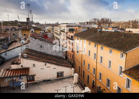 Alte Rom, Italien. Über del Corso Street View, Foto vom Dach Stockfoto