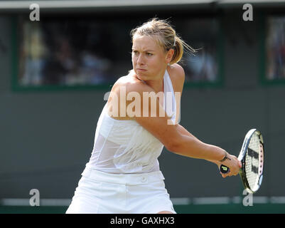 Russlands Maria Sharapova in Aktion während der Wimbledon Championships 2008 Im All England Tennis Club Stockfoto