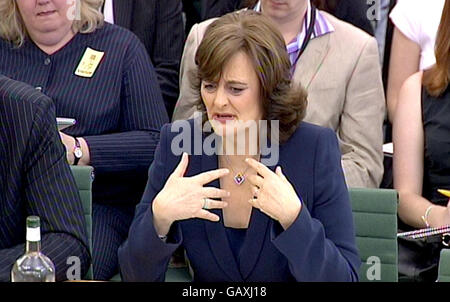 Videograb von Cherie Blair, der dem Ausschuss für Inneres Beweise über Straßenkriminalität gibt. Stockfoto