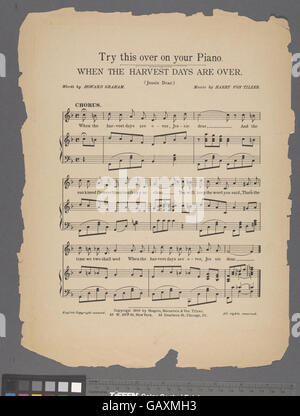 Notencover für das Schlaflied My Drowsy Babe, ein sanftes und beruhigendes Lied, das in den frühen 1900er Jahren veröffentlicht wurde Das Cover hat ein sanftes, ruhiges Design, das die beruhigende Natur des Songs widerspiegelt. Stockfoto