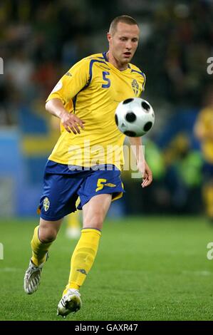 Fußball - UEFA-Europameisterschaft 2008 - Gruppe D - Russland gegen Schweden - Tivoli Neu-Stadion. Fredrik Stoor, Schweden Stockfoto