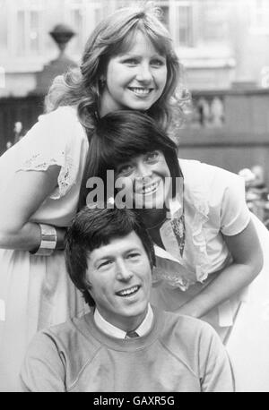 Britische TV - BBC - Kinder TV - Blue Peter - Moderatoren Stockfoto