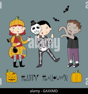 Kinder Halloween-Kostüm. Stock Vektor