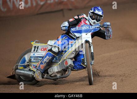 Speedway - FIM British Grand Prix - Millennium Stadium. Der Däne Bjarne Pedersen beim FIM British Speedway Grand Prix im Millennium Stadium. Stockfoto