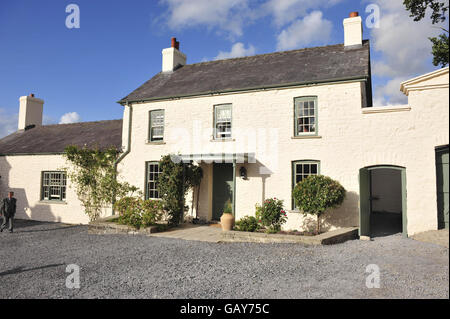 Ein Blick auf den privaten Wohnsitz des Prinzen von Wales und der Herzogin von Cornwall in ihrem Besitz in Llwynywermod, in der Nähe von Llandovery, aus dem Hof. Stockfoto