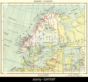 Europa: Nord - Europa; Nebenkarte des ÖLV, 1922 Stockfoto