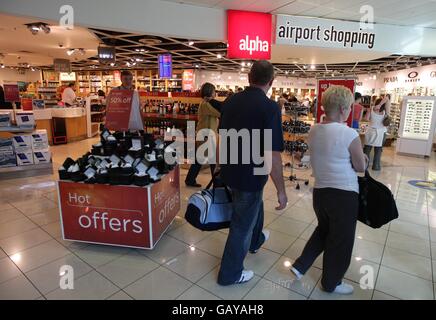 Manchester Flughafen reisen Lager Stockfoto