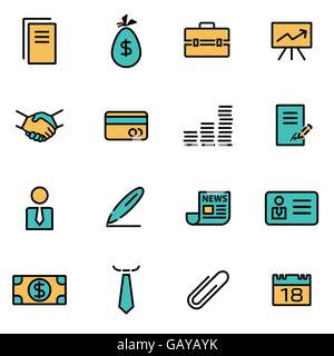 Trendige flache Linie Icon Pack für Designer und Entwickler. Vektor-Linie-Geschäft-Icon-set Stock Vektor