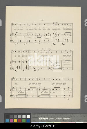 Das Notenblatt für „Cinderella White“ zeigt ein elegantes Design, das das klassische Märchenthema widerspiegelt. Das Cover fängt die romantische und skurrile Stimmung des Songs ein. Stockfoto