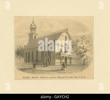 Mittelniederländisch Kirche, Ecke Nassau & Cedar St. N. York (b13512824-422048) Stockfoto