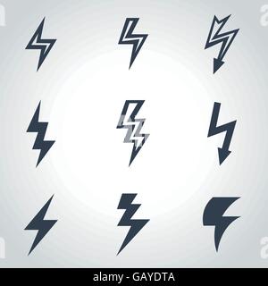 Vector black Lightning-Icon-set Stock Vektor