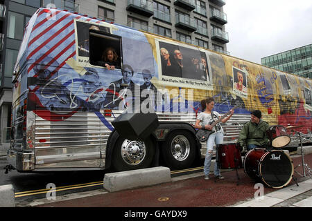 Rock And Roll Schriftsteller Bus in Dublin Stockfoto