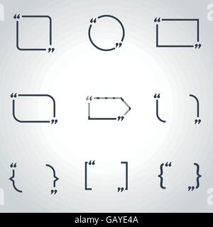 Vektor-schwarz Zitat-Form-Icon-set Stock Vektor