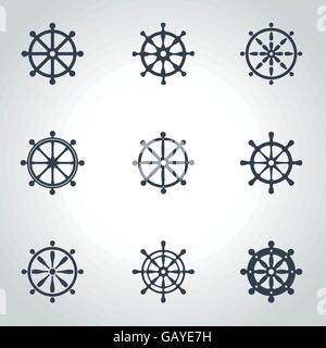 Vector schwarz-Ruder-Icon-set Stock Vektor