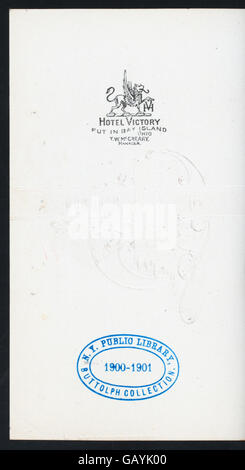 Eine Abendveranstaltung, die vom Hotel Victory auf Put-in-Bay Island, Ohio, veranstaltet wird und von Hades-274193-4000010304 identifiziert wurde, ist ein geselliges oder formelles Treffen. Stockfoto